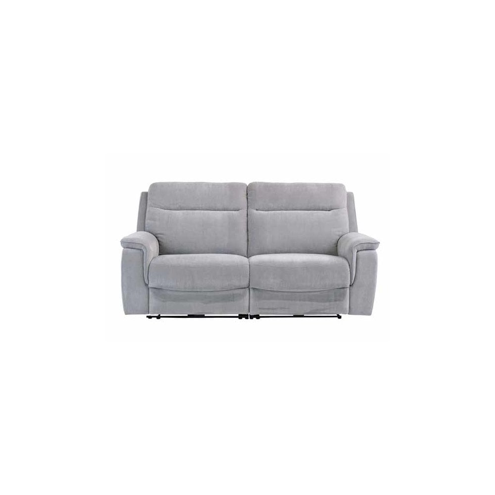 COPENHAGEN SILVER GREY HERRINGBONE FABRIC ELECTRIC RECLINER 2-SEATER