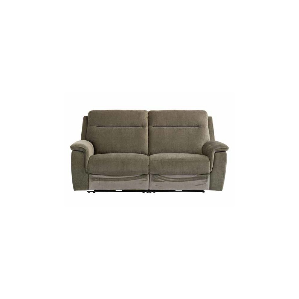 COPENHAGEN GREEN HERRINGBONE FABRIC ELECTRIC RECLINER 2-SEATER