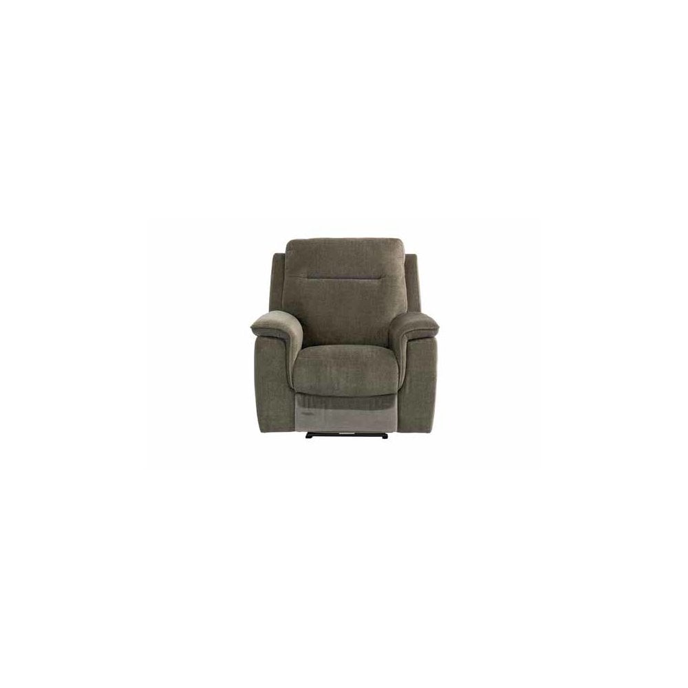 COPENHAGEN GREEN HERRINGBONE FABRIC ELECTRIC RECLINER SOFA ARMCHAIR