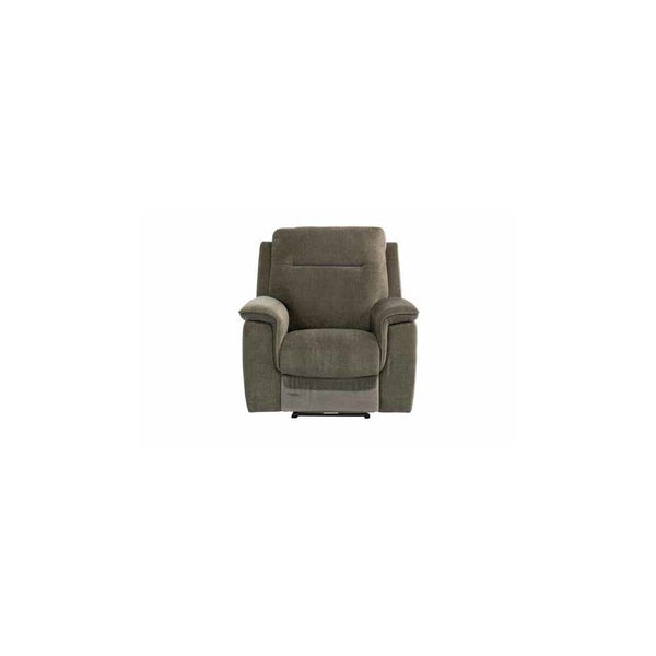 COPENHAGEN GREEN HERRINGBONE FABRIC ELECTRIC RECLINER SOFA ARMCHAIR