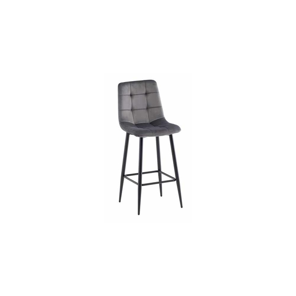 HAMBURG VELVET COUNTER STOOL GREY