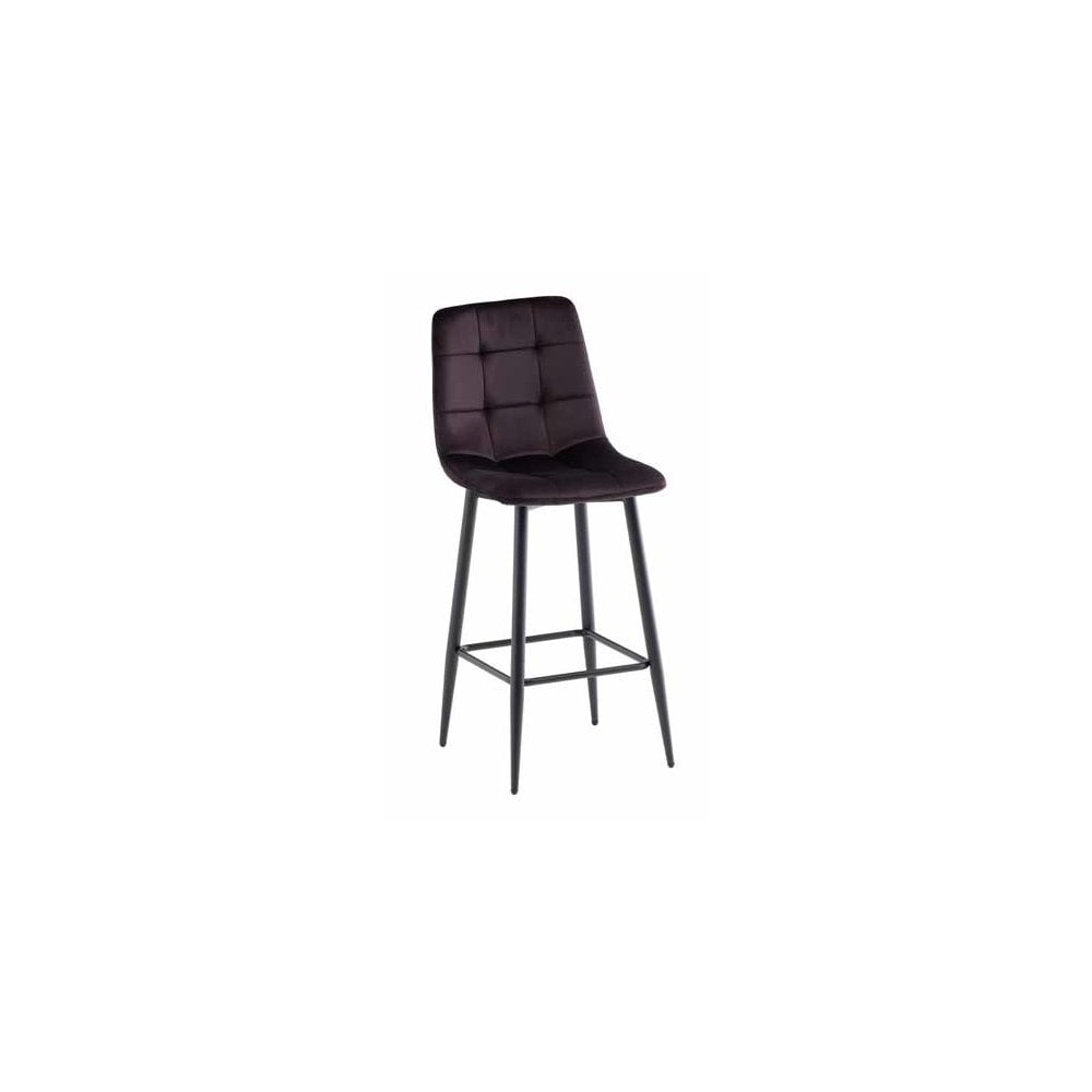 HAMBURG VELVET COUNTER STOOL AUBERGINE