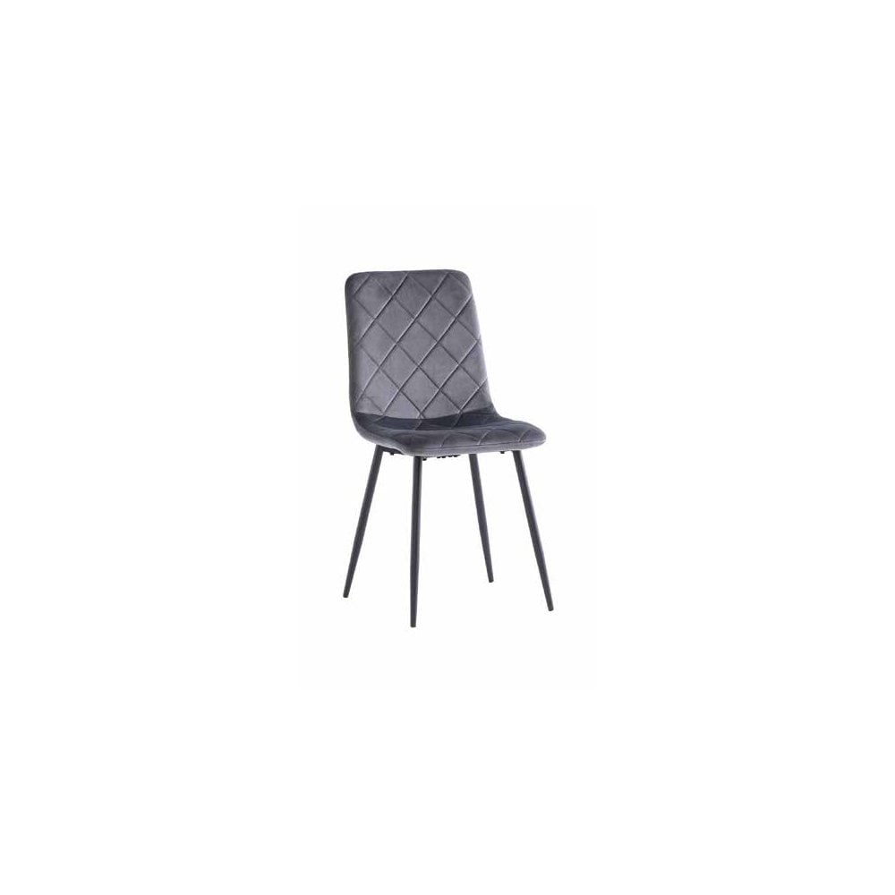 HAMBURG VELVET DINING CHAIR GREY