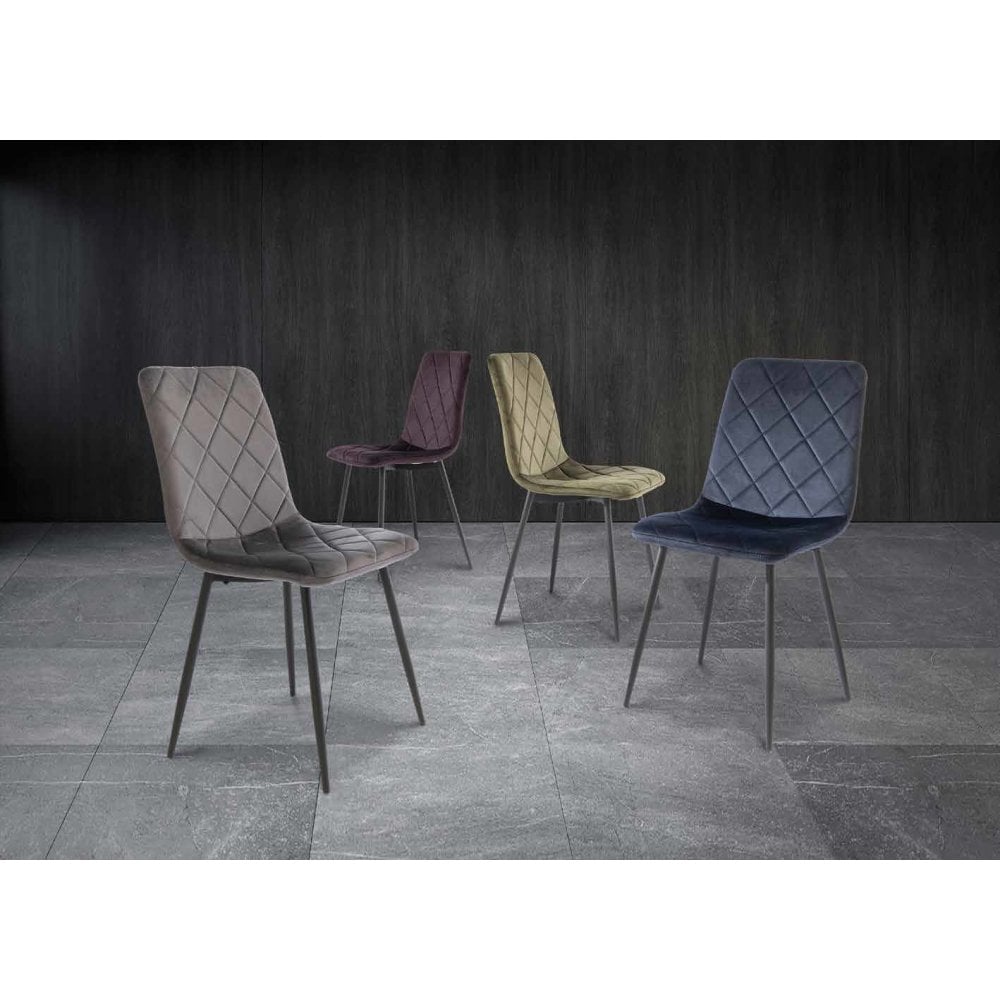 HAMBURG VELVET DINING CHAIR AUBERGINE