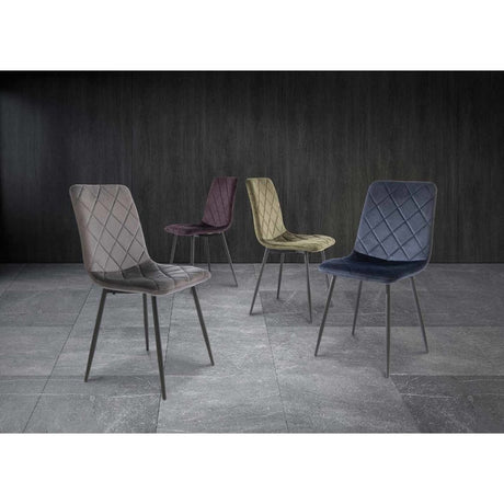 HAMBURG VELVET DINING CHAIR AUBERGINE
