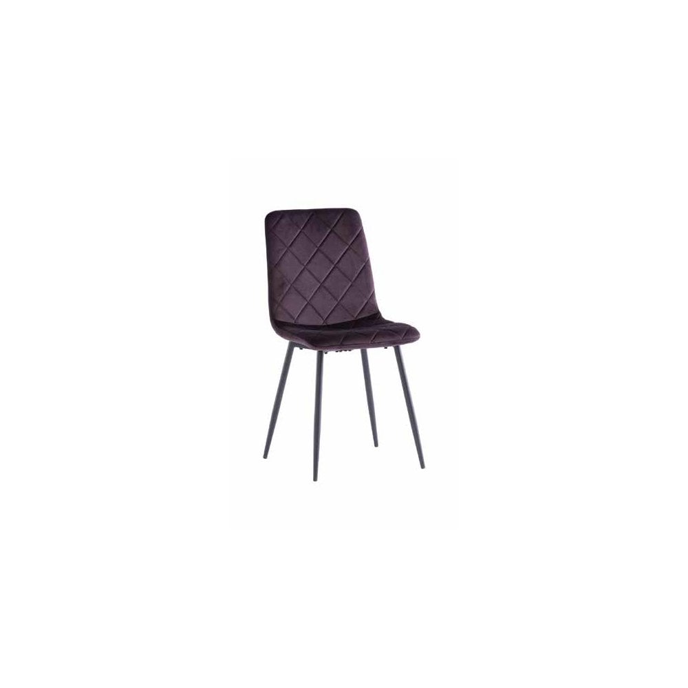 HAMBURG VELVET DINING CHAIR AUBERGINE
