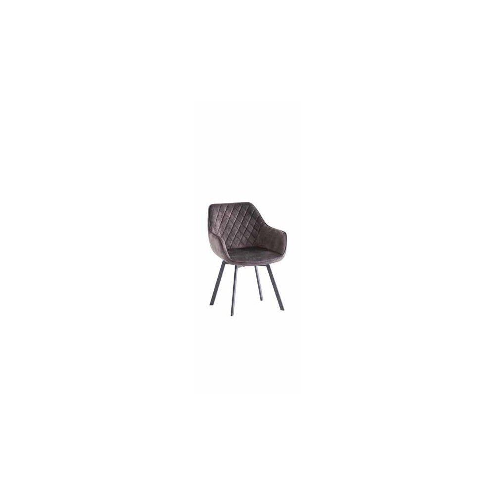 DOVER VELVET FABRIC 360 SWIVEL DINING CHAIR GRAPHITE