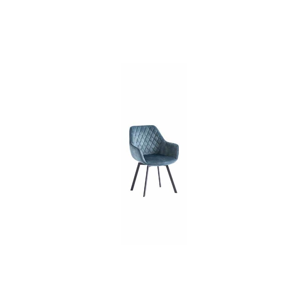 DOVER VELVET FABRIC 360 SWIVEL DINING CHAIR TEAL