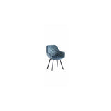 DOVER VELVET FABRIC 360 SWIVEL DINING CHAIR TEAL