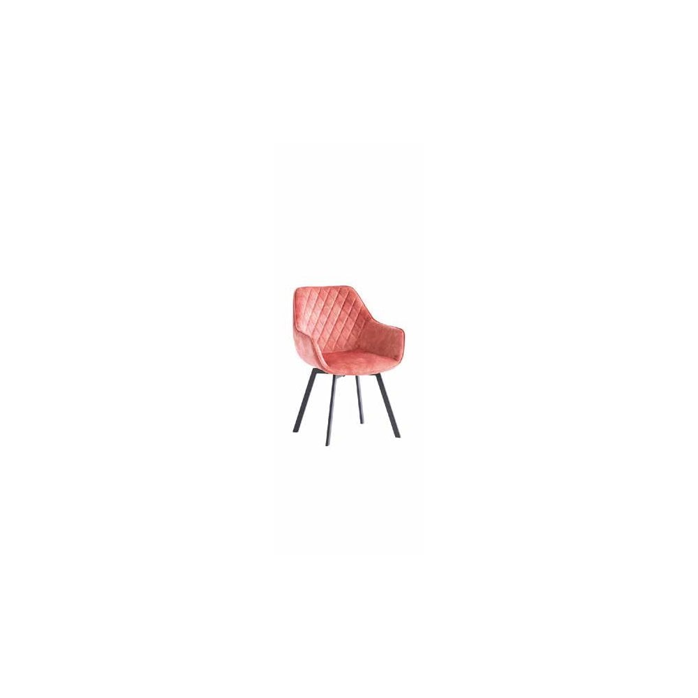 DOVER VELVET FABRIC 360 SWIVEL DINING CHAIR PINK