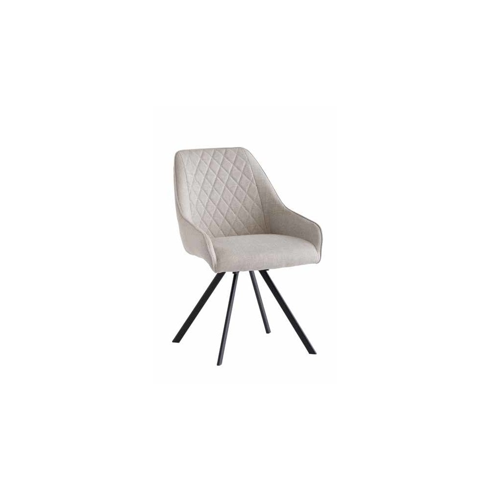 DARTFORD TEXTURED FABRIC 360 SWIVEL DINING CHAIR STONE