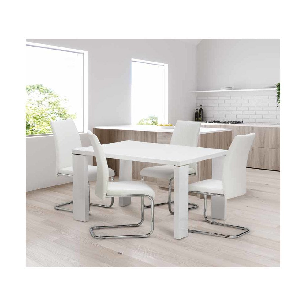 BROOKLYN SUPER WHITE GLOSS 1.2M DINING TABLE