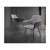 VALETTA FAUX LEATHER / FABRIC DINING CHAIR BLACK PU / SILVER GREY FABRIC