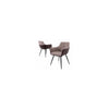VALETTA FAUX LEATHER / FABRIC DINING CHAIR BROWN PU / STONE FABRIC