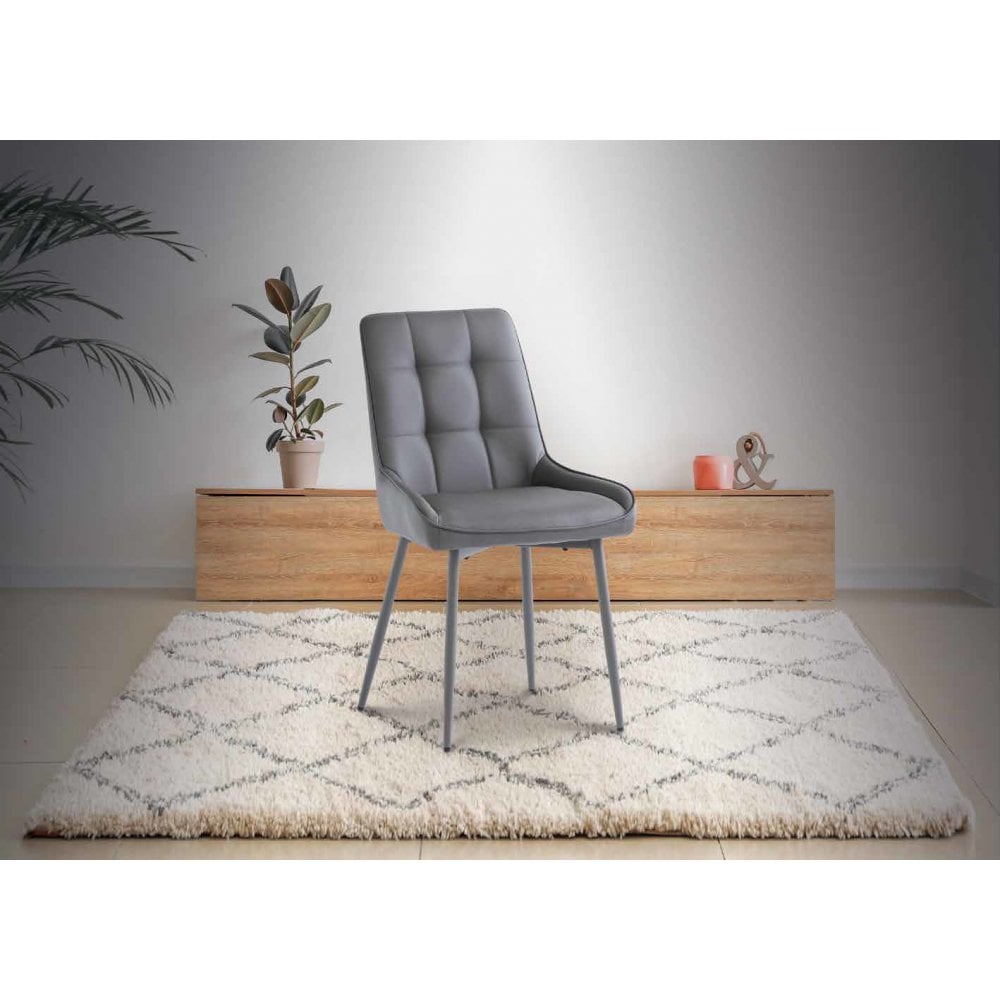 NAPLES GREY PU DINING CHAIR