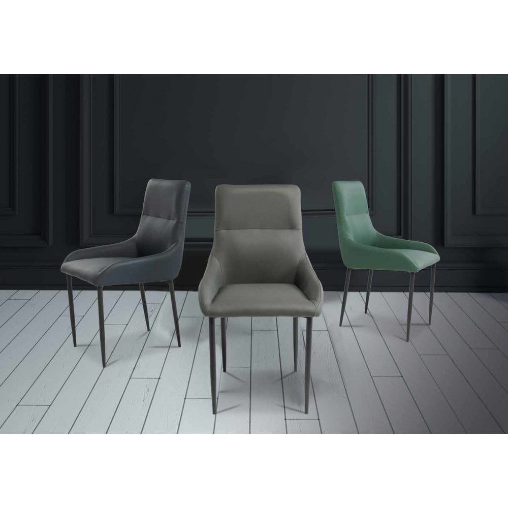 DENVER FAUX LEATHER DINING CHAIR BLUE