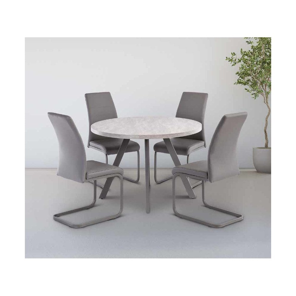 ESSEN LIGHT RHINE GREY 1.07M ROUND DINING TABLE