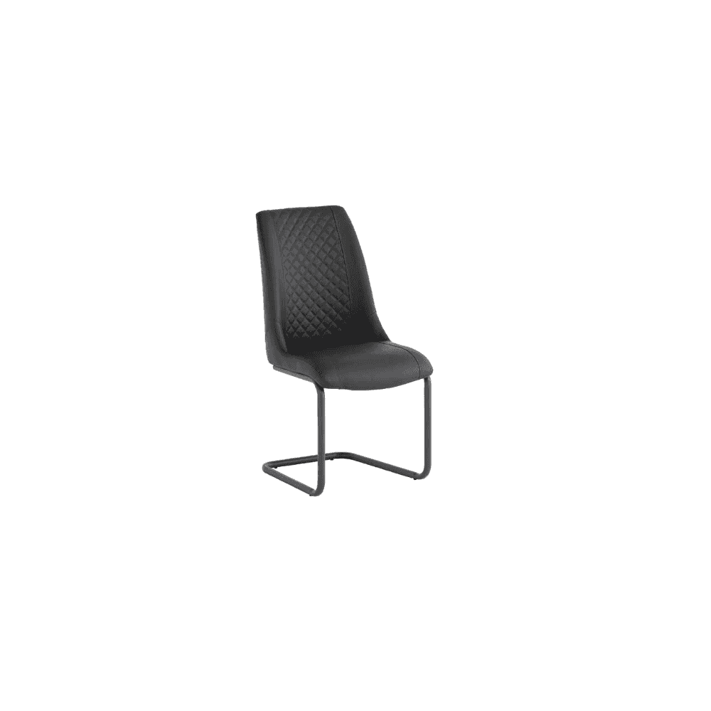OSAKA FAUX LEATHER DINING CHAIR GREY/GREY LEG
