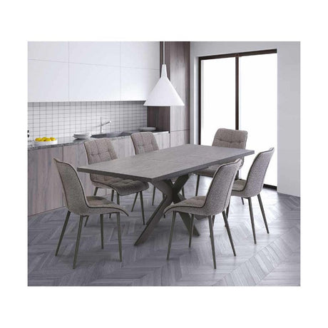 DAKOTA DARK RHINE 1.6M (+0.4M) EXTENDING DINING TABLE (X-FRAME)