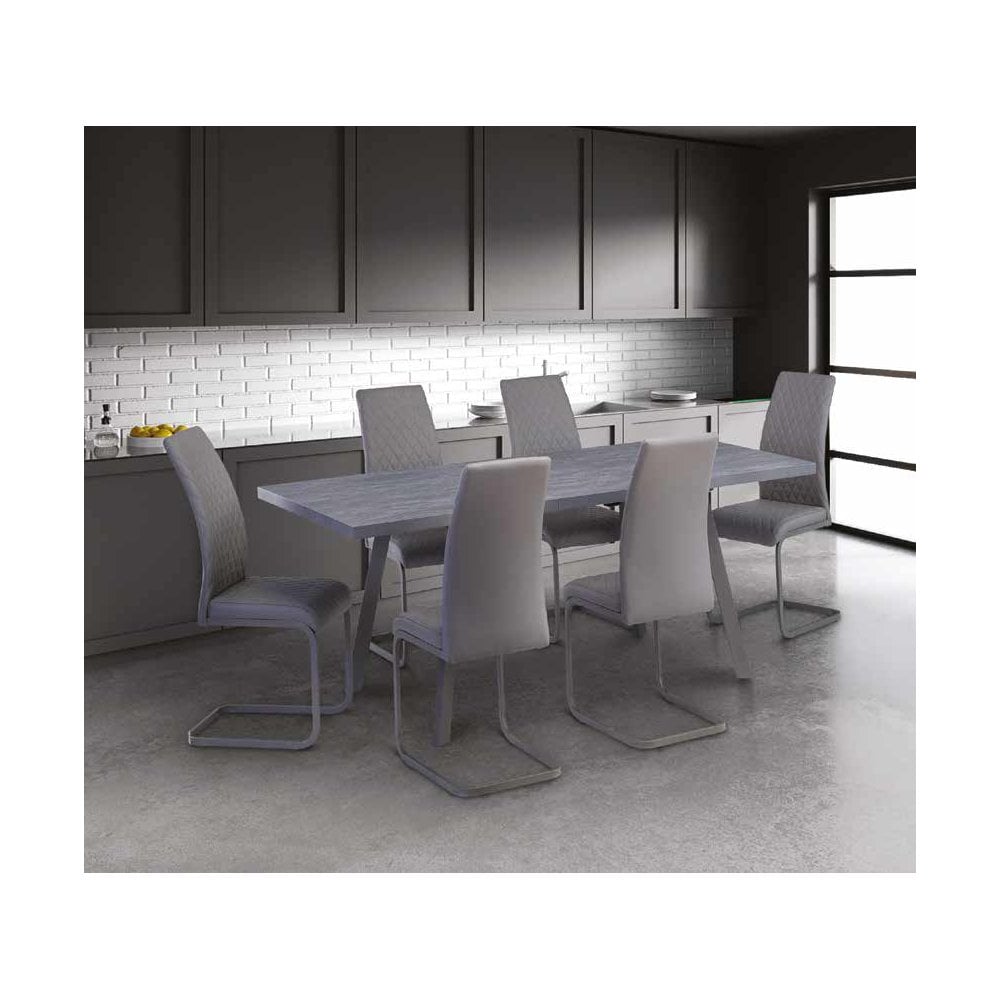 DAKOTA DARK RHINE 1.6M (+0.4M) EXTENDING DINING TABLE (STRAIGHT LEG)
