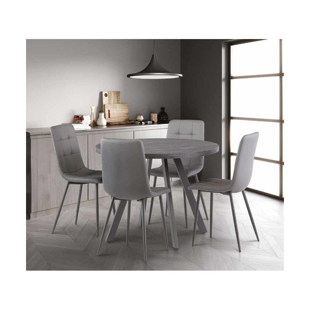 DAKOTA DARK RHINE 1.07M ROUND DINING TABLE