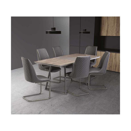 OHIO GREY OAK FINISH 1.4M (+0.40M) DINING TABLE