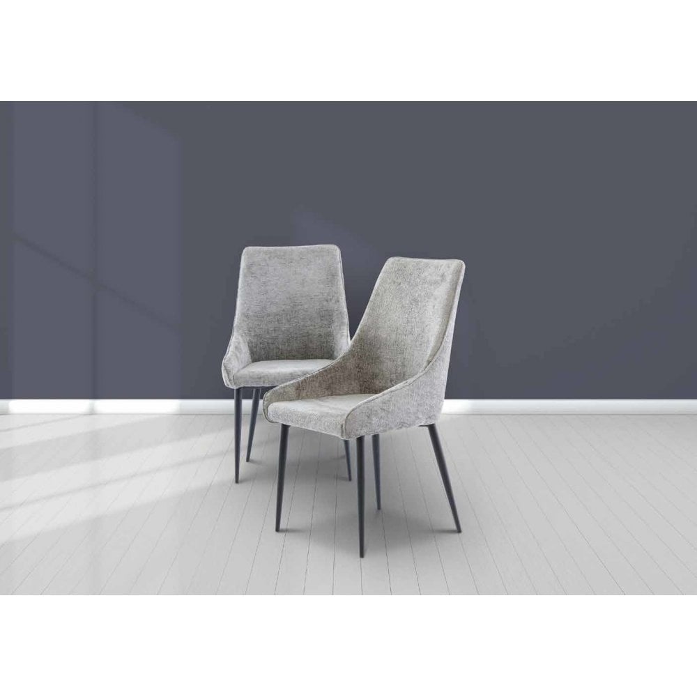 EDMONTON BOUCLE GREY FABRIC DINING CHAIR