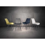 MIAMI VELVET DINING CHAIR GRAPHITE