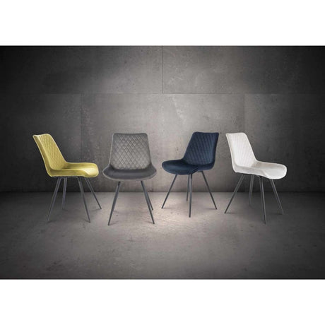 MIAMI VELVET DINING CHAIR SILVER