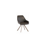 BERGEN FAUX LEATHER 360 SWIVEL DINING CHAIR DARK BROWN