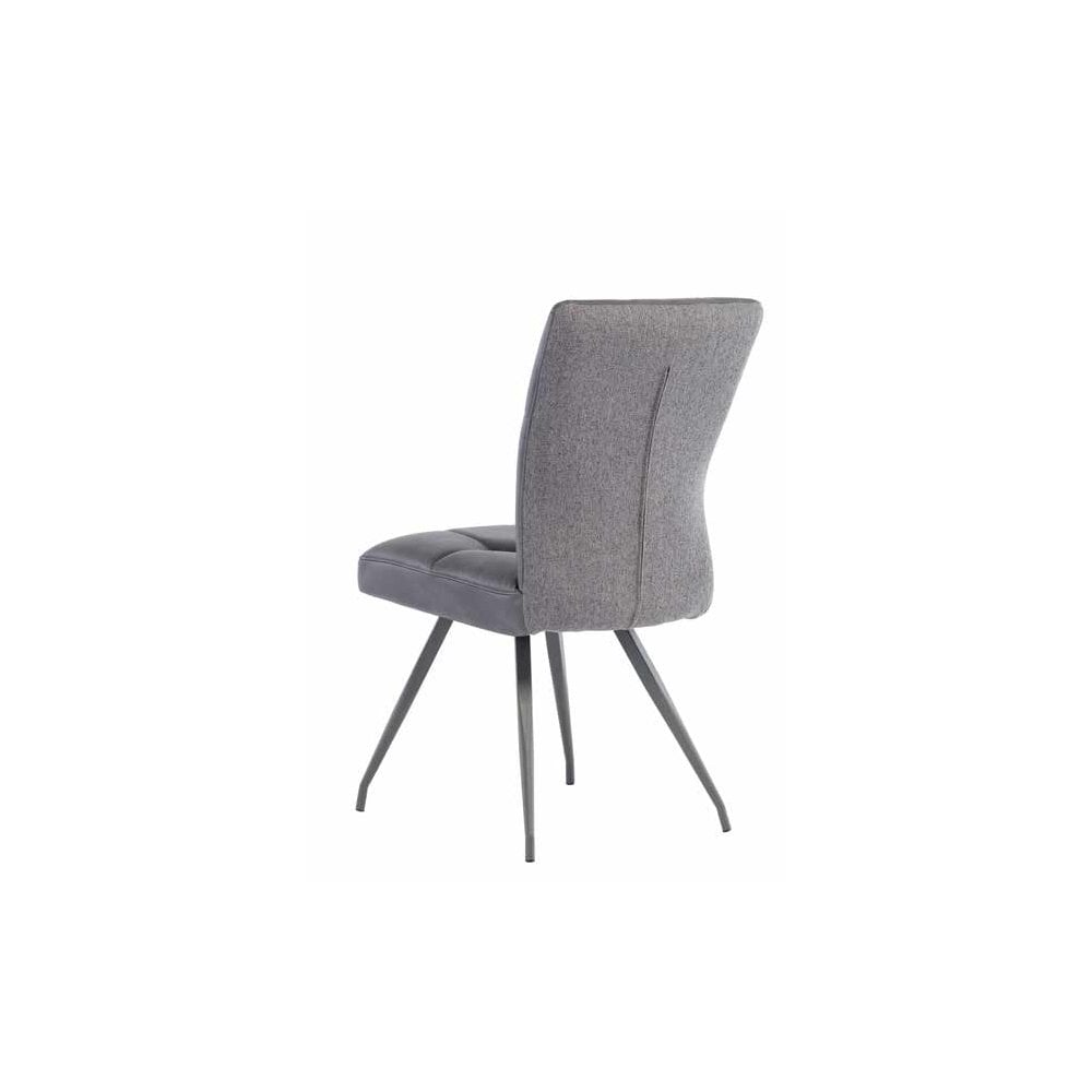 GENEVA FAUX LEATHER/FABRIC DINING CHAIR GREY