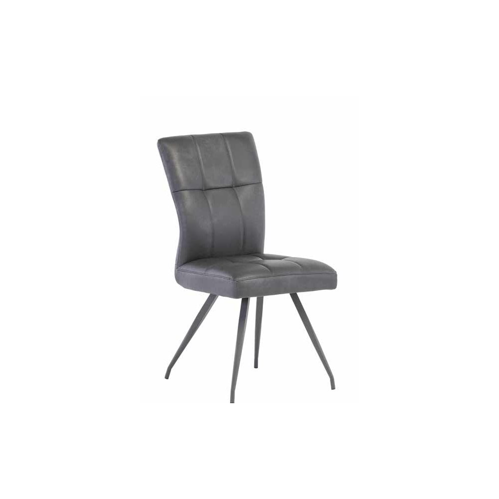 GENEVA FAUX LEATHER/FABRIC DINING CHAIR GREY