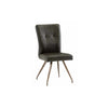 GENEVA FAUX LEATHER/FABRIC DINING CHAIR DARK BROWN