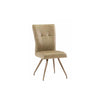 GENEVA FAUX LEATHER/FABRIC DINING CHAIR TAUPE