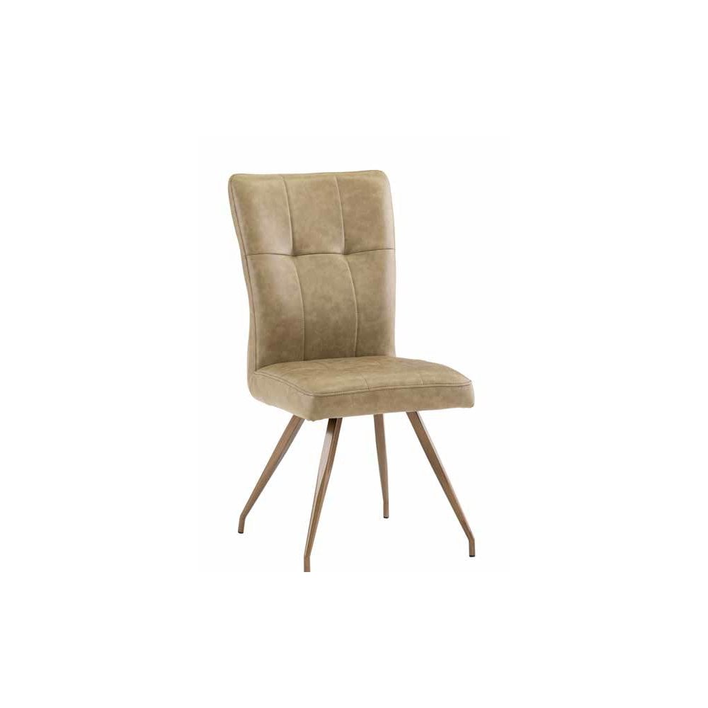 GENEVA FAUX LEATHER/FABRIC DINING CHAIR TAUPE