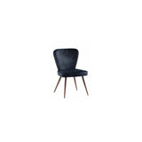 FLAVIA SOFT VELVET DINING CHAIR BLACK