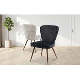 FLAVIA SOFT VELVET DINING CHAIR LINEN
