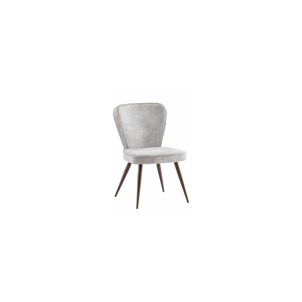 FLAVIA SOFT VELVET DINING CHAIR LINEN