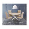 SEATTLE NATURAL MARBLE LOOK/CHROME LEGS 1.07M ROUND DINING TABLE