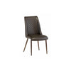 PARIS DARK BROWN PU DINING CHAIR BRUSHED BRASS LEG