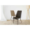 PARIS TAUPE PU DINING CHAIR BRUSHED BRASS LEG