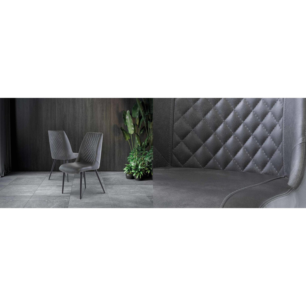 PARIS GREY PU/BLACK LEG DINING CHAIR