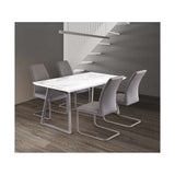 DUBLIN WHITE MARBLE/GREY LEG 1.4M DINING TABLE