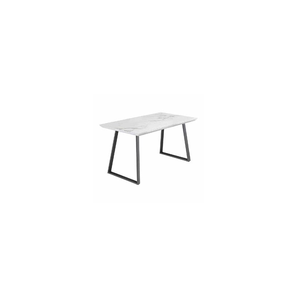 DUBLIN WHITE MARBLE/GREY LEG 1.4M DINING TABLE