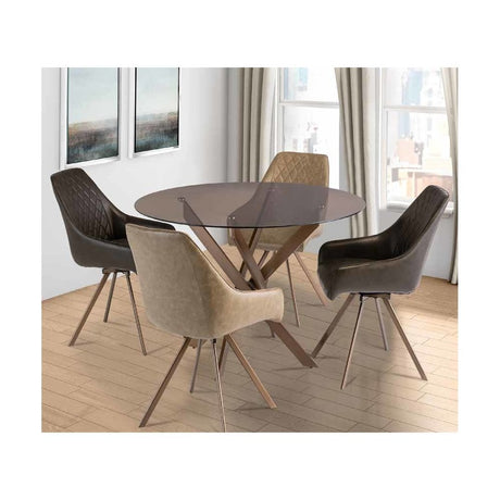 BRISBANE BROWN TINTED GLASS / BRUSH BRASS LEG