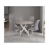 AUCKLAND GREY CEMENT/CHROME LEG ROUND 1.07M DINING TABLE