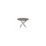 AUCKLAND GREY CEMENT/CHROME LEG ROUND 1.07M DINING TABLE