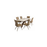IOWA GOLD 1.8M DINING TABLE/BRUSHED BRASS LEG