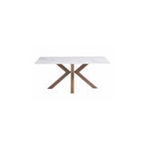 IOWA GOLD 1.8M DINING TABLE/BRUSHED BRASS LEG