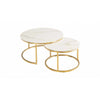 PALMA KASS GOLD/BRUSHED GOLD ROUND COFFEE TABLE SET